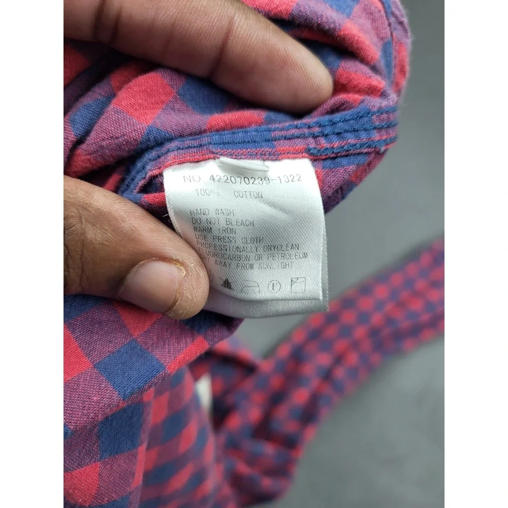 RHC Ron Herman Flannel Shirt‎ Mens Small Red Buffalo Check Plaid Lightweight